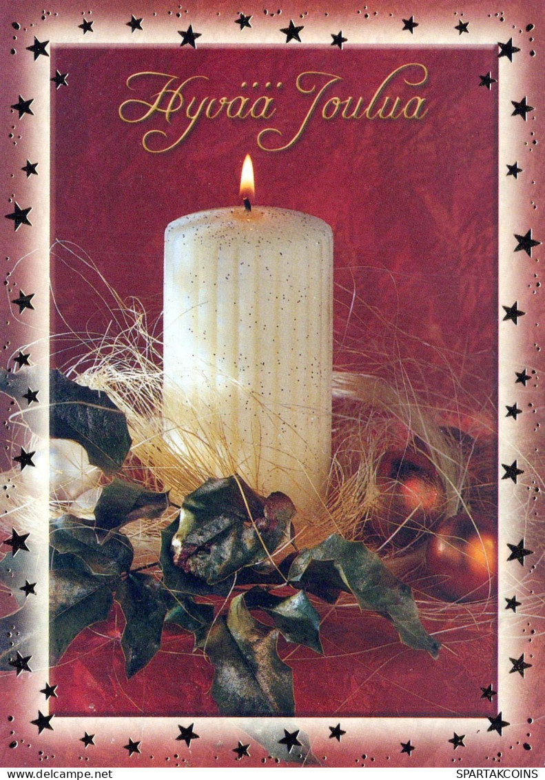 Buon Anno Natale CANDELA Vintage Cartolina CPSM #PBA339.IT - New Year