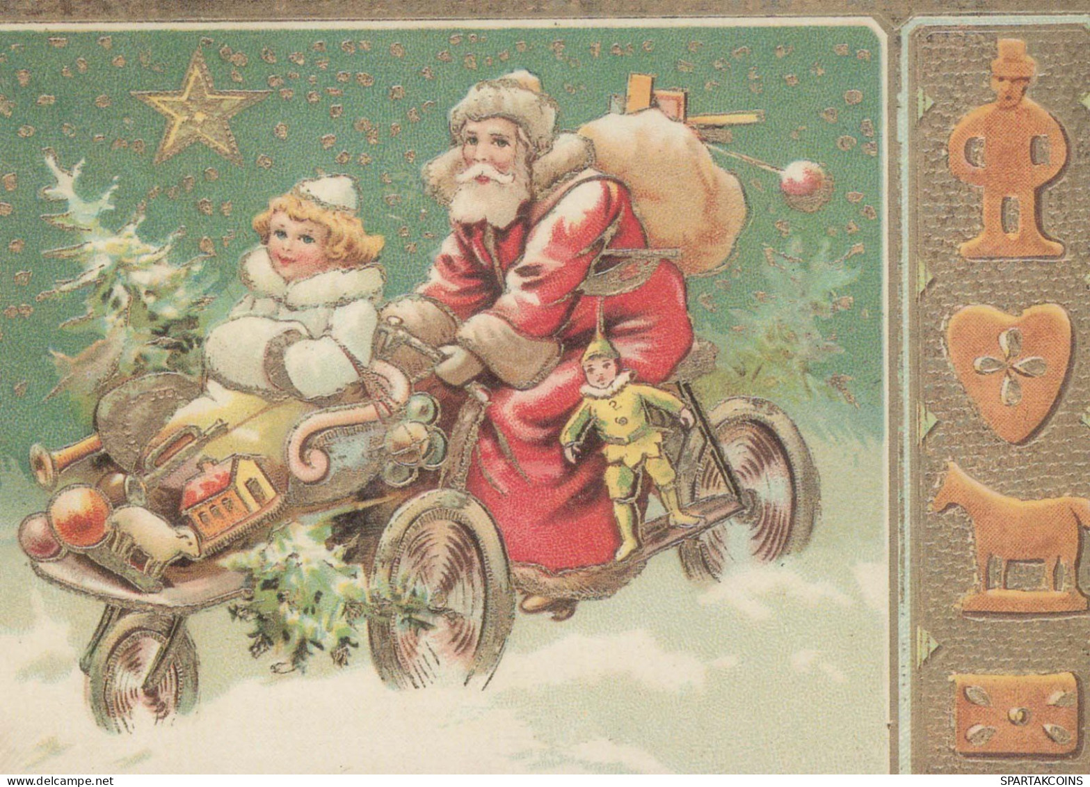 BABBO NATALE Buon Anno Natale Vintage Cartolina CPSM #PBB100.IT - Santa Claus