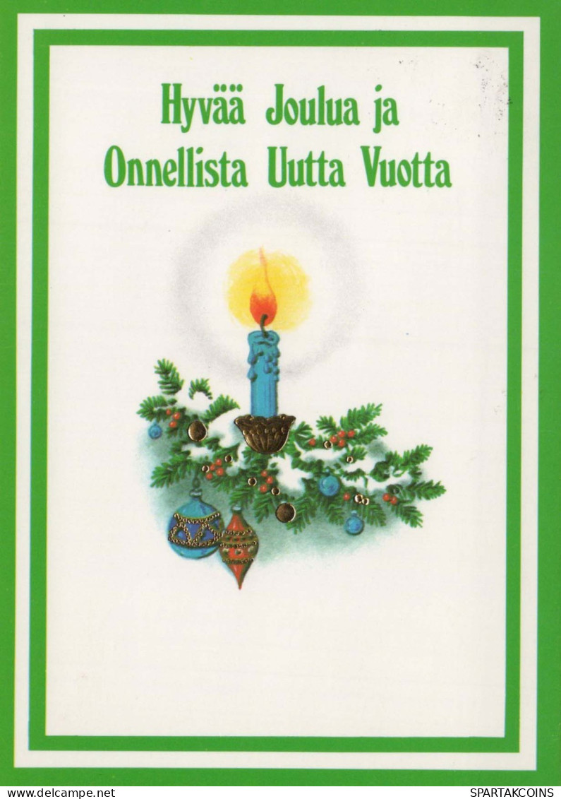 Buon Anno Natale CANDELA Vintage Cartolina CPSM #PBA158.IT - Año Nuevo