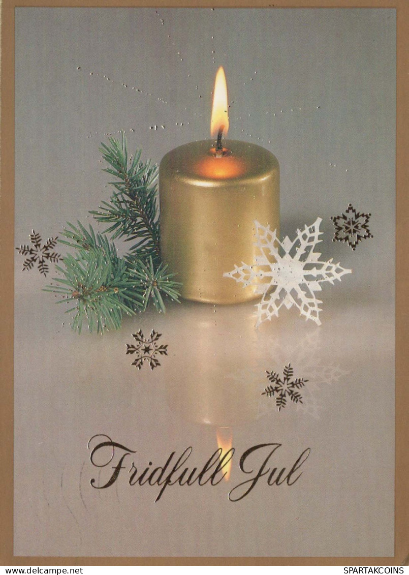 Buon Anno Natale CANDELA Vintage Cartolina CPSM #PBA279.IT - Año Nuevo