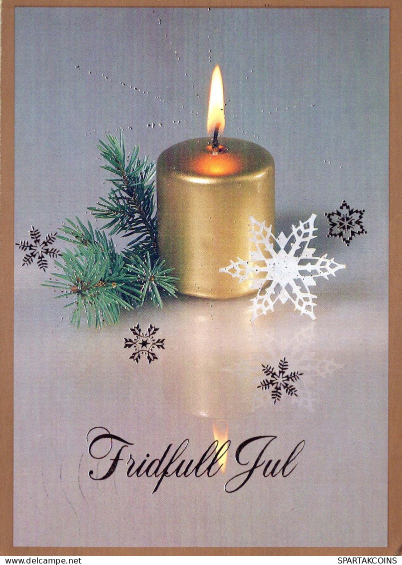 Buon Anno Natale CANDELA Vintage Cartolina CPSM #PBA279.IT - Año Nuevo