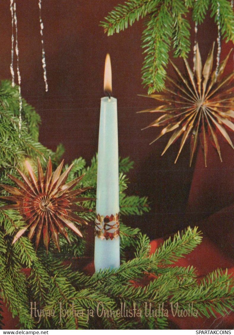 Buon Anno Natale CANDELA Vintage Cartolina CPSM #PBA096.IT - Año Nuevo