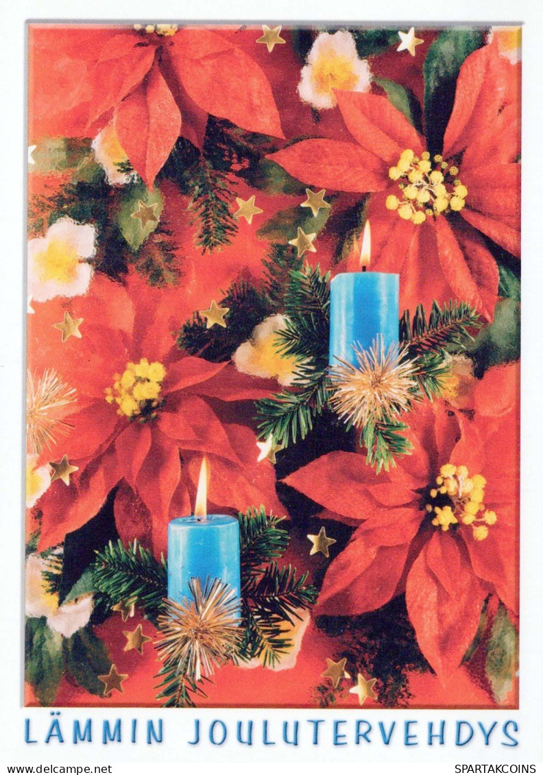 Buon Anno Natale CANDELA Vintage Cartolina CPSM #PAZ400.IT - Año Nuevo