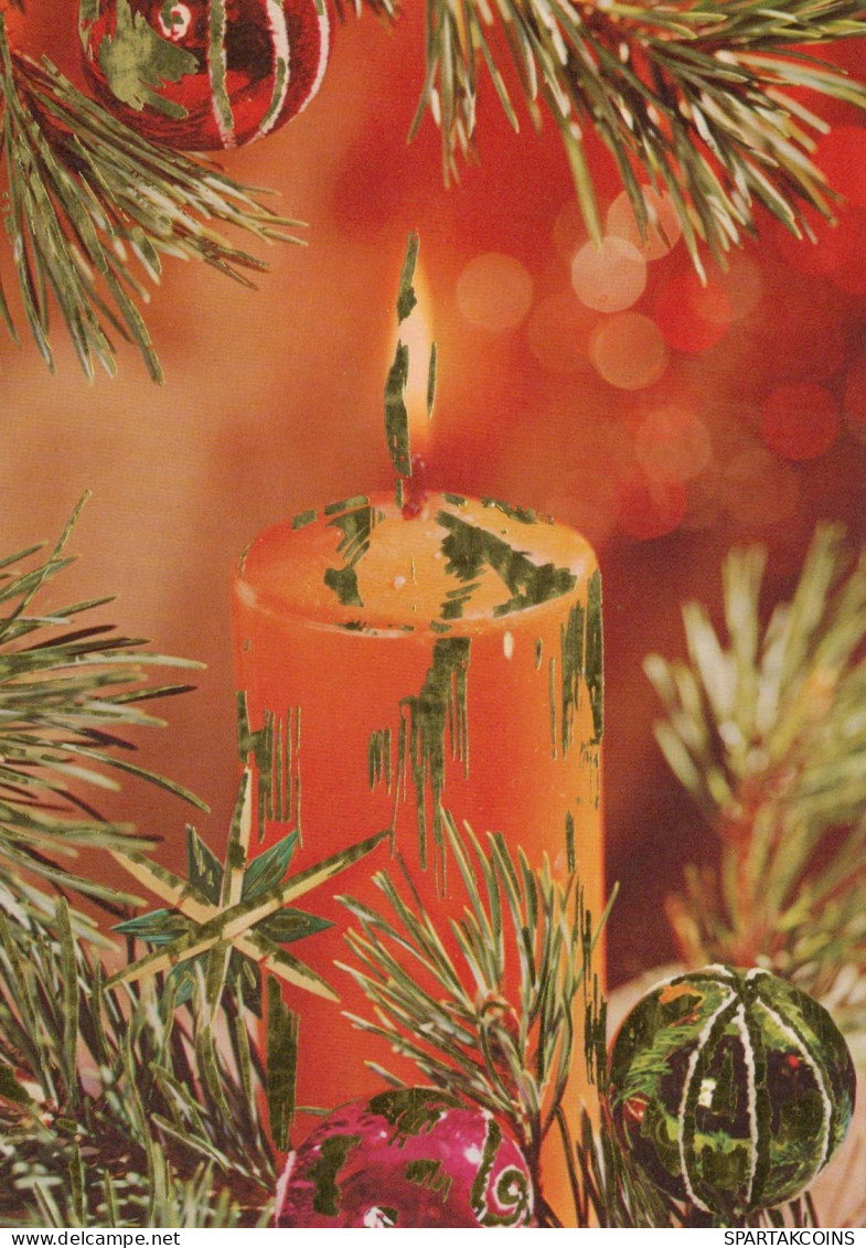 Buon Anno Natale CANDELA Vintage Cartolina CPSM #PAZ973.IT - Año Nuevo