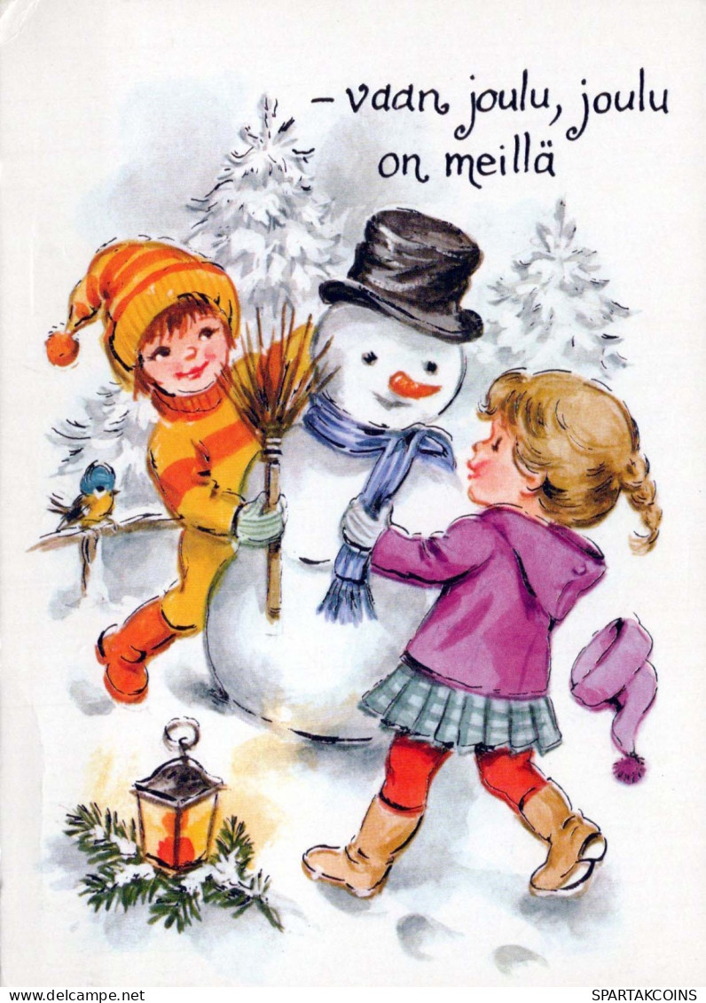 Buon Anno Natale PUPAZZO BAMBINO Vintage Cartolina CPSM #PAZ711.IT - Año Nuevo