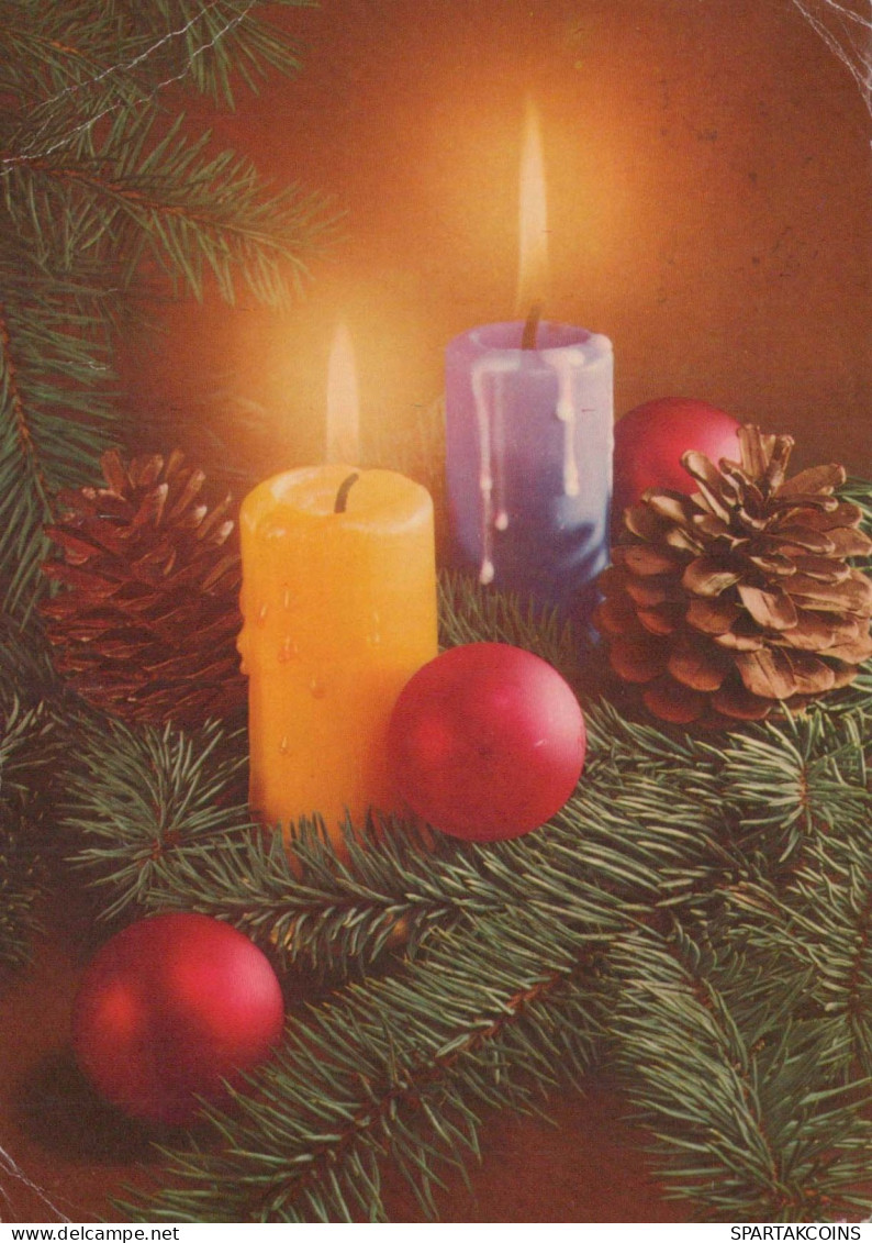 Buon Anno Natale CANDELA Vintage Cartolina CPSM #PAZ279.IT - Año Nuevo