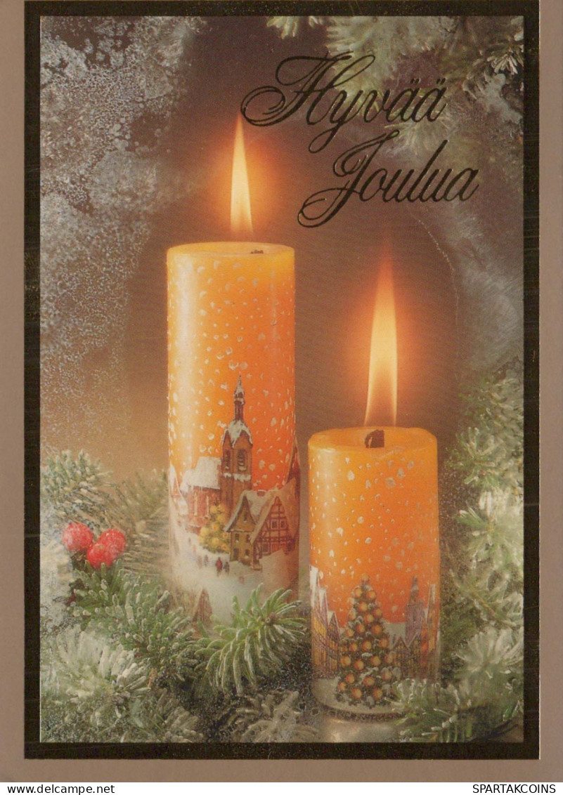 Buon Anno Natale CANDELA Vintage Cartolina CPSM #PAZ219.IT - Año Nuevo