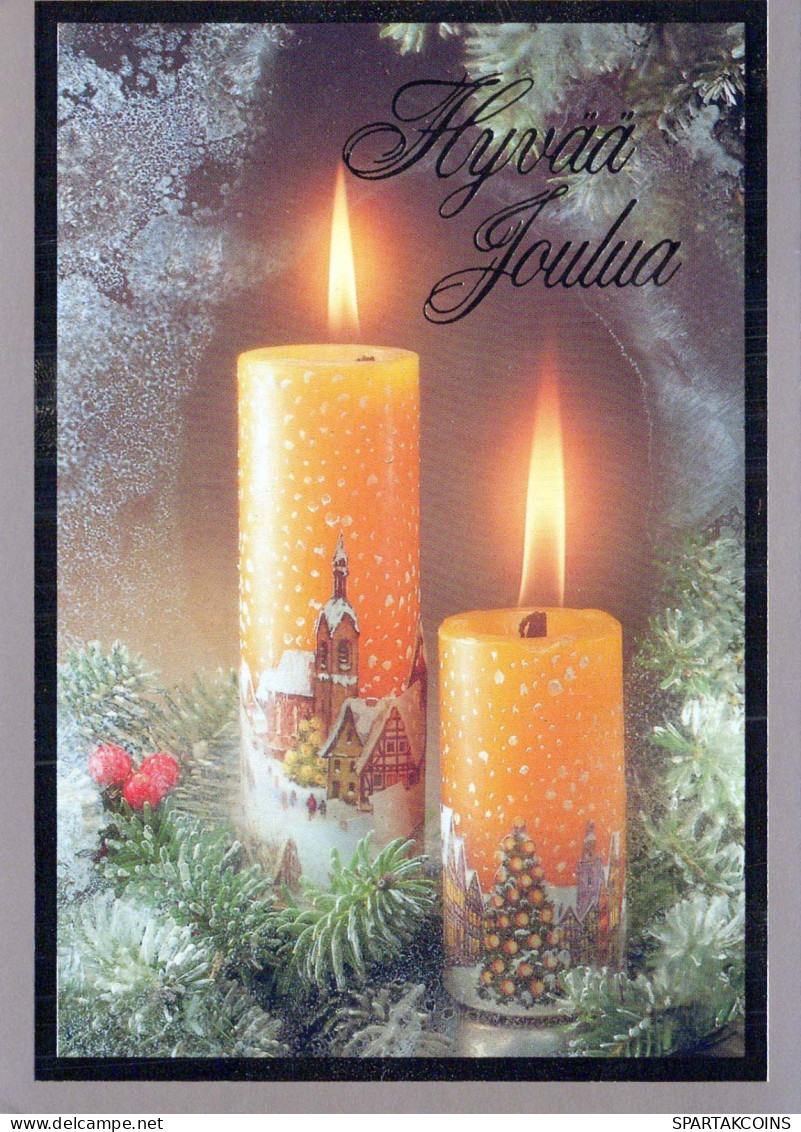 Buon Anno Natale CANDELA Vintage Cartolina CPSM #PAZ219.IT - New Year