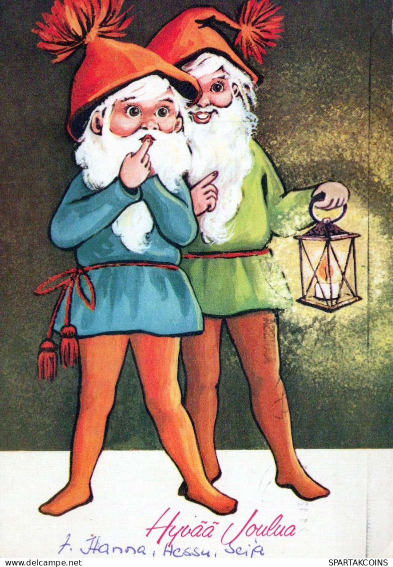 Buon Anno Natale GNOME Vintage Cartolina CPSM #PAW533.IT - Neujahr