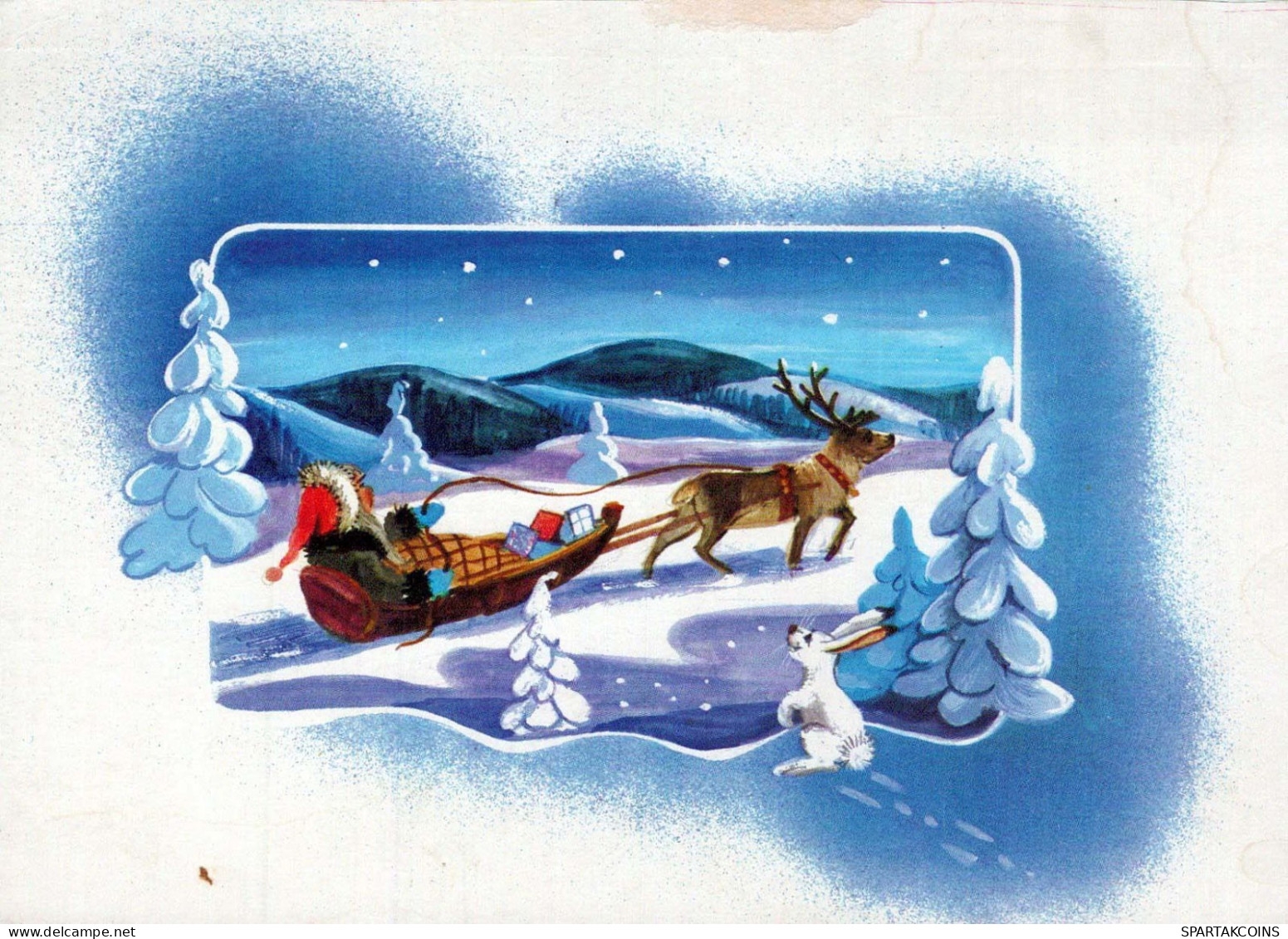 BABBO NATALE Buon Anno Natale Vintage Cartolina CPSM #PAW596.IT - Santa Claus