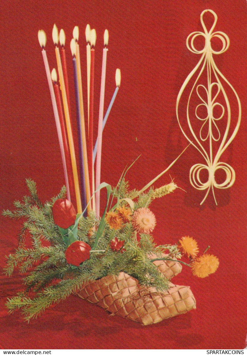 Buon Anno Natale CANDELA Vintage Cartolina CPSM #PAW104.IT - Año Nuevo