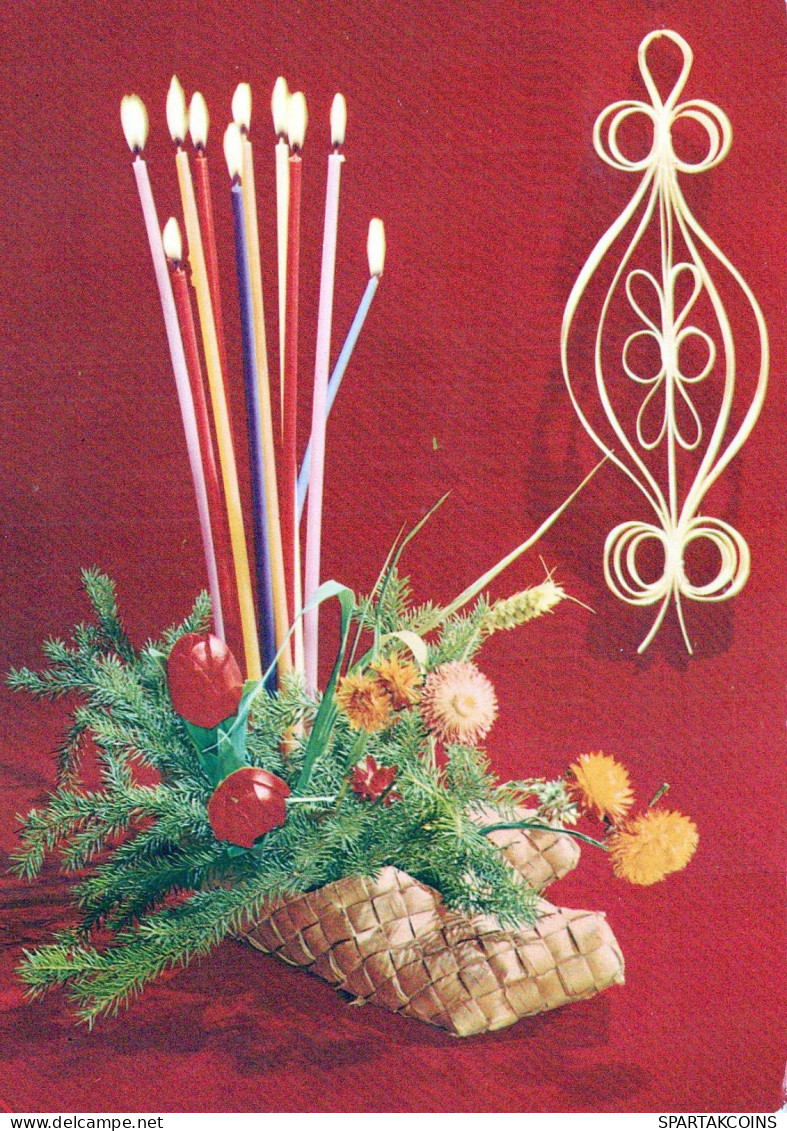 Buon Anno Natale CANDELA Vintage Cartolina CPSM #PAW104.IT - Año Nuevo