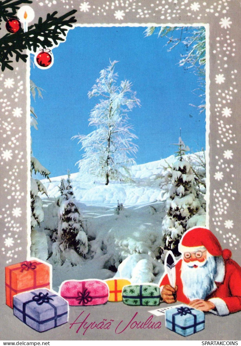 BABBO NATALE Buon Anno Natale Vintage Cartolina CPSM #PAV678.IT - Santa Claus