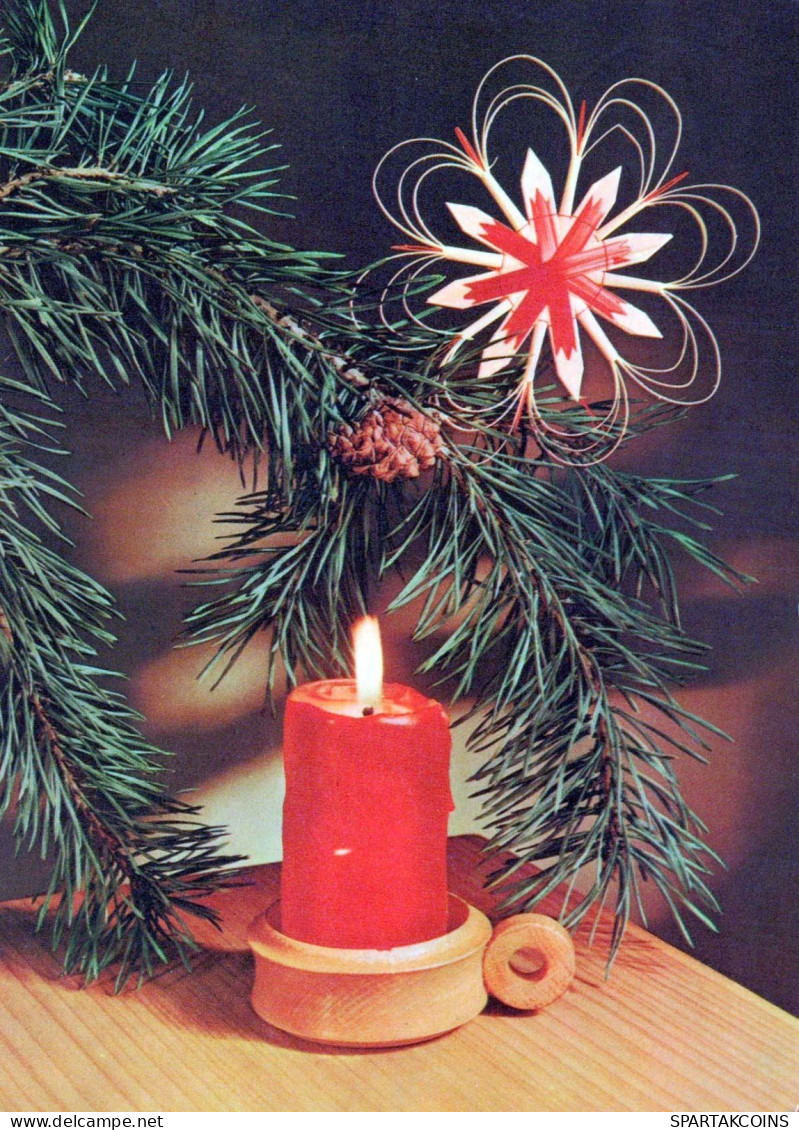 Buon Anno Natale CANDELA Vintage Cartolina CPSM #PAV437.IT - Neujahr