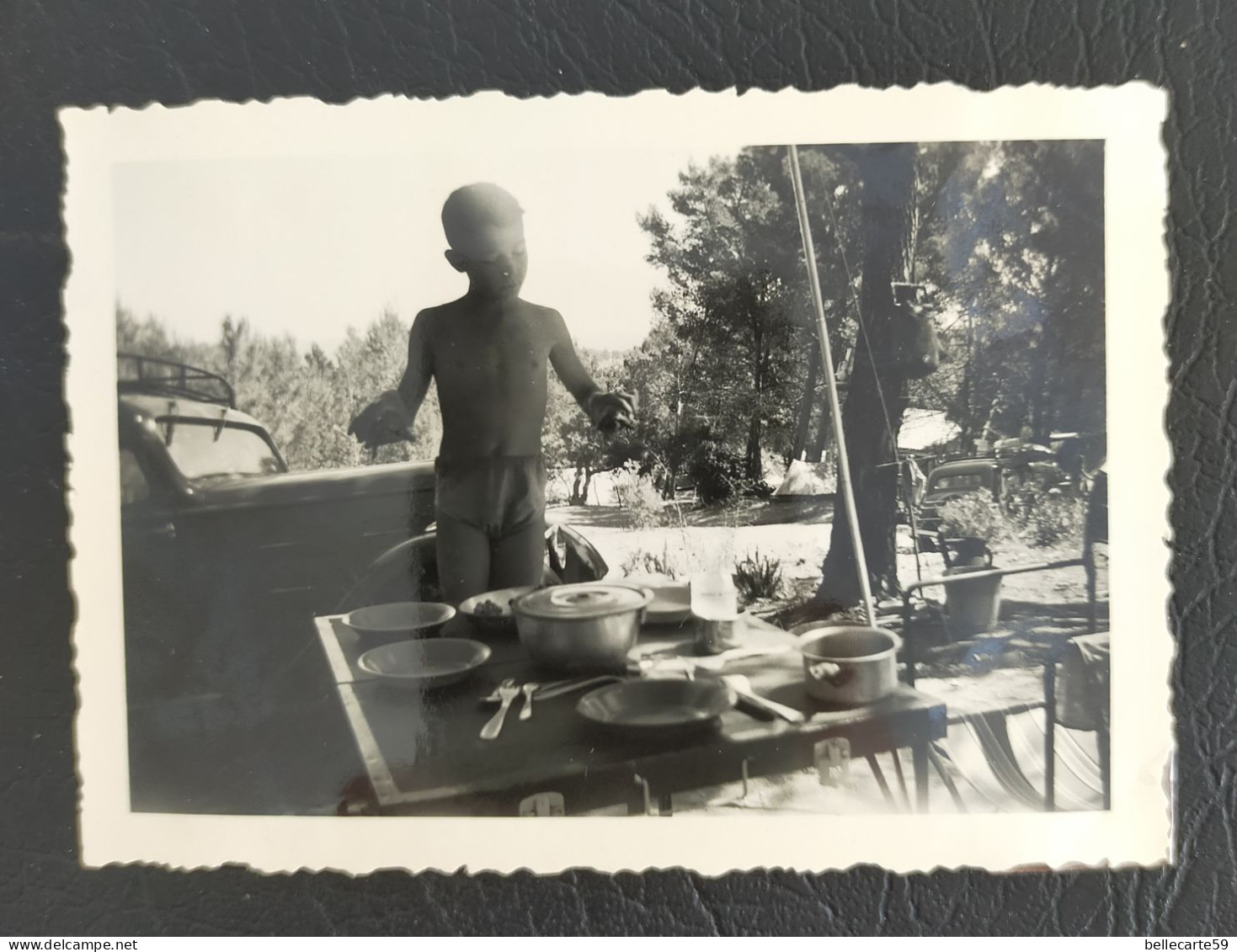 Bornes Les Mimosas Camping GCU AOÛT 1954 - Anonyme Personen