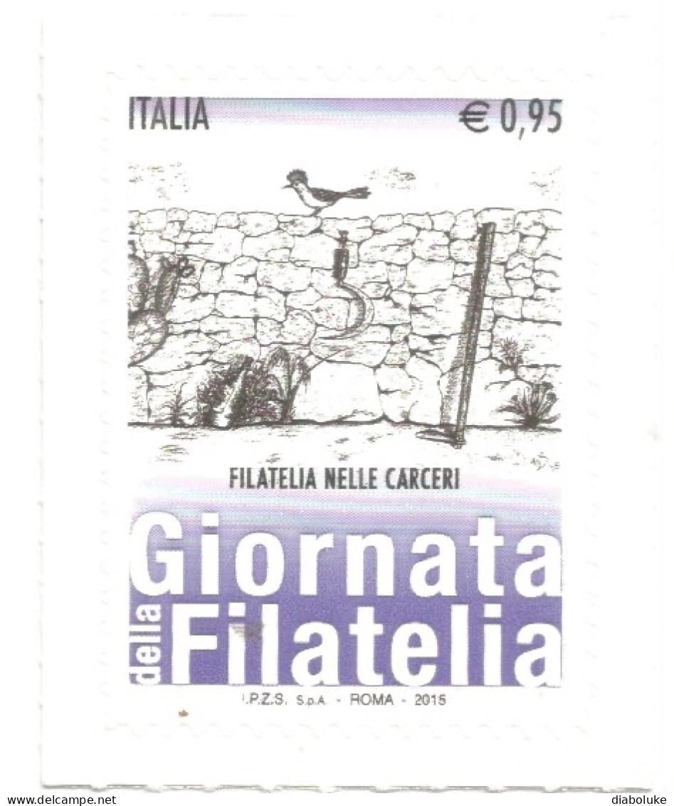 (REPUBBLICA ITALIANA) 2015, GIORNATA DELLA FILATELIA, FILATELIA NELLE CARCERI - Francobollo Nuovo MNH - 2011-20: Nieuw/plakker