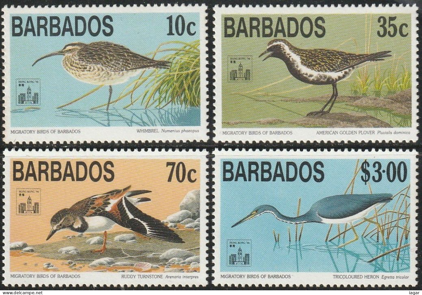 THEMATIC "HONG KONG '94" INTERNATIONAL STAMP EXHIBITION.  MIGRATORY BIRDS    -    BARBADOS - Briefmarkenausstellungen