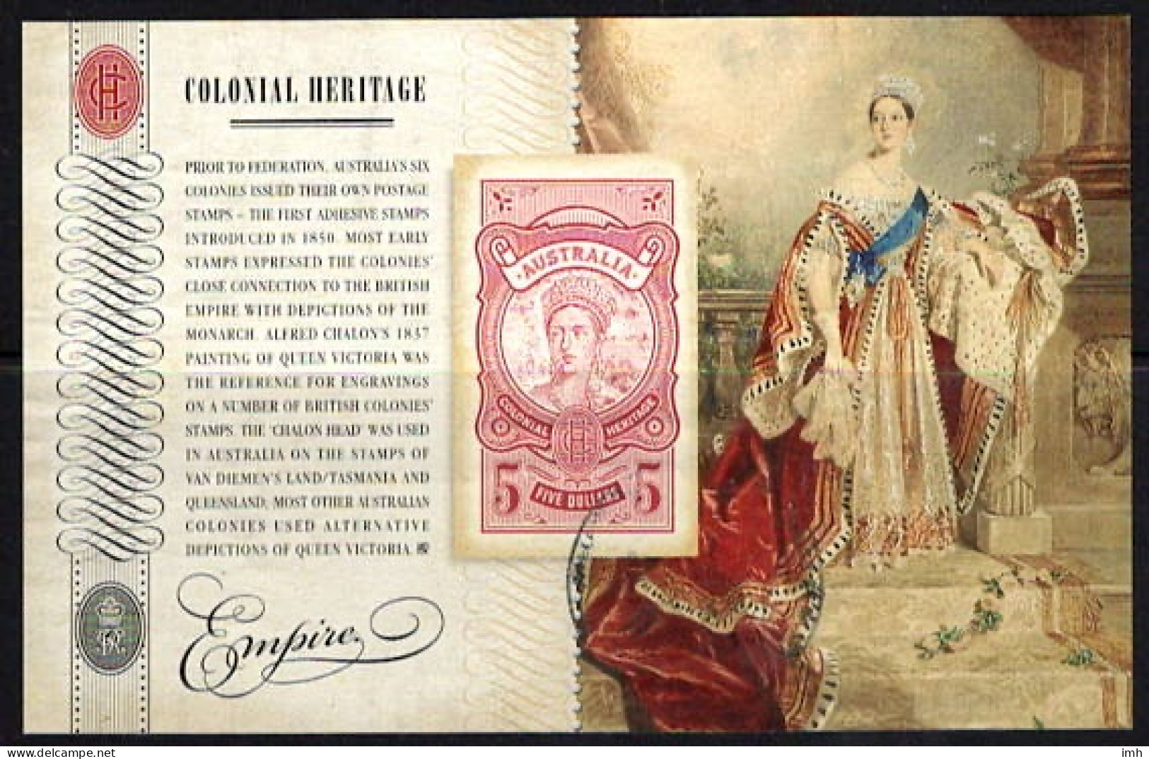 2010 Australia   Colonial Heriatge $5.00 Miniature Sheet M/S.  Fine Used - Blokken & Velletjes