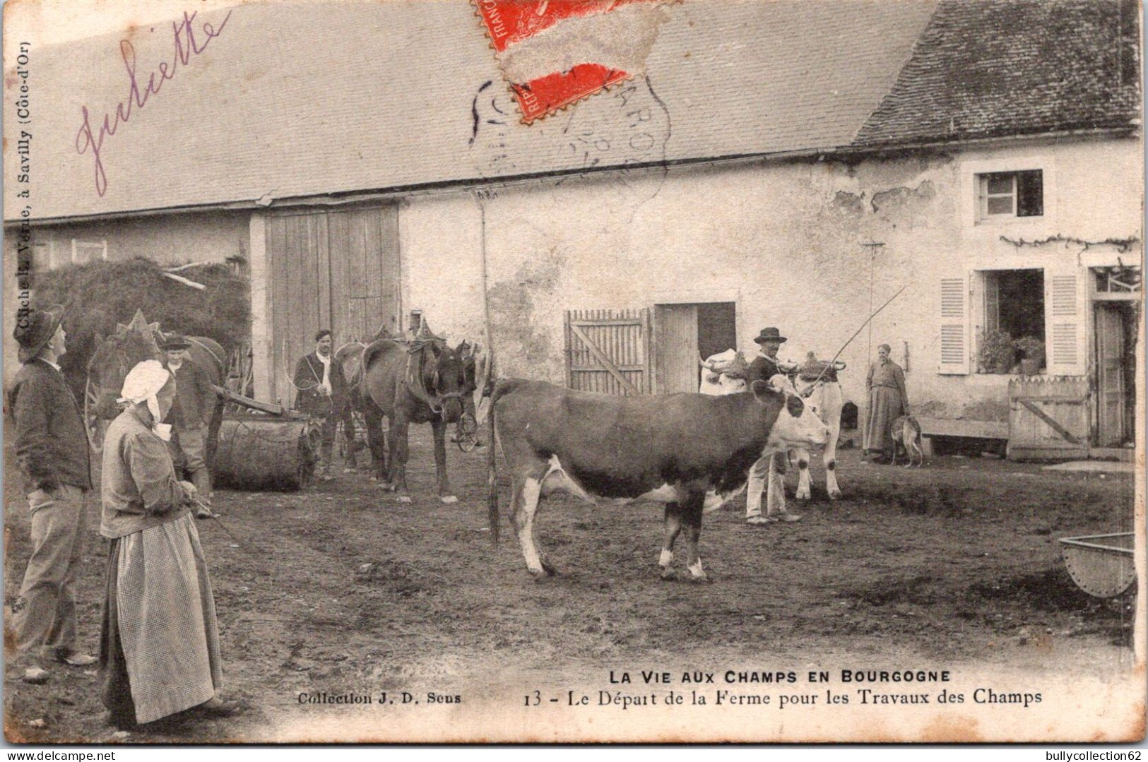 SELECTION -  SAVILLY  -  Le Départ De La Ferme Pour Les Travaux Des Champs. - Autres & Non Classés