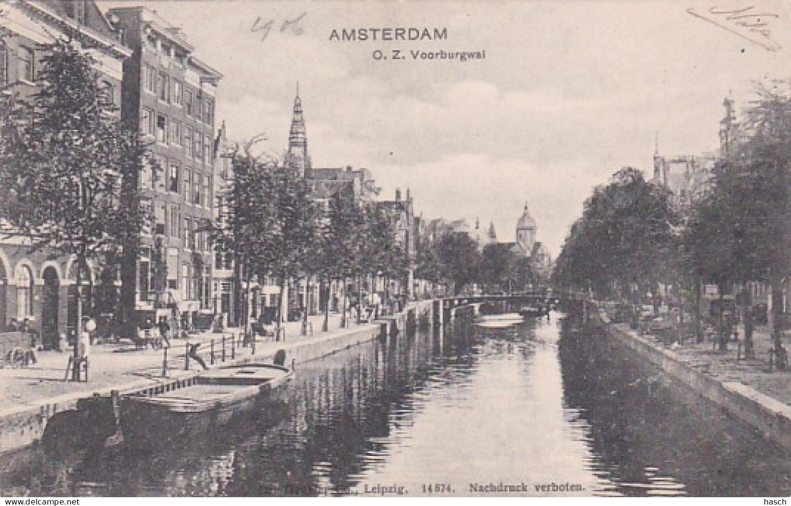 48192Amsterdam, O. Z.. Voorburgwal 1906.(minuscule Vouwen In De Hoeken) - Amsterdam