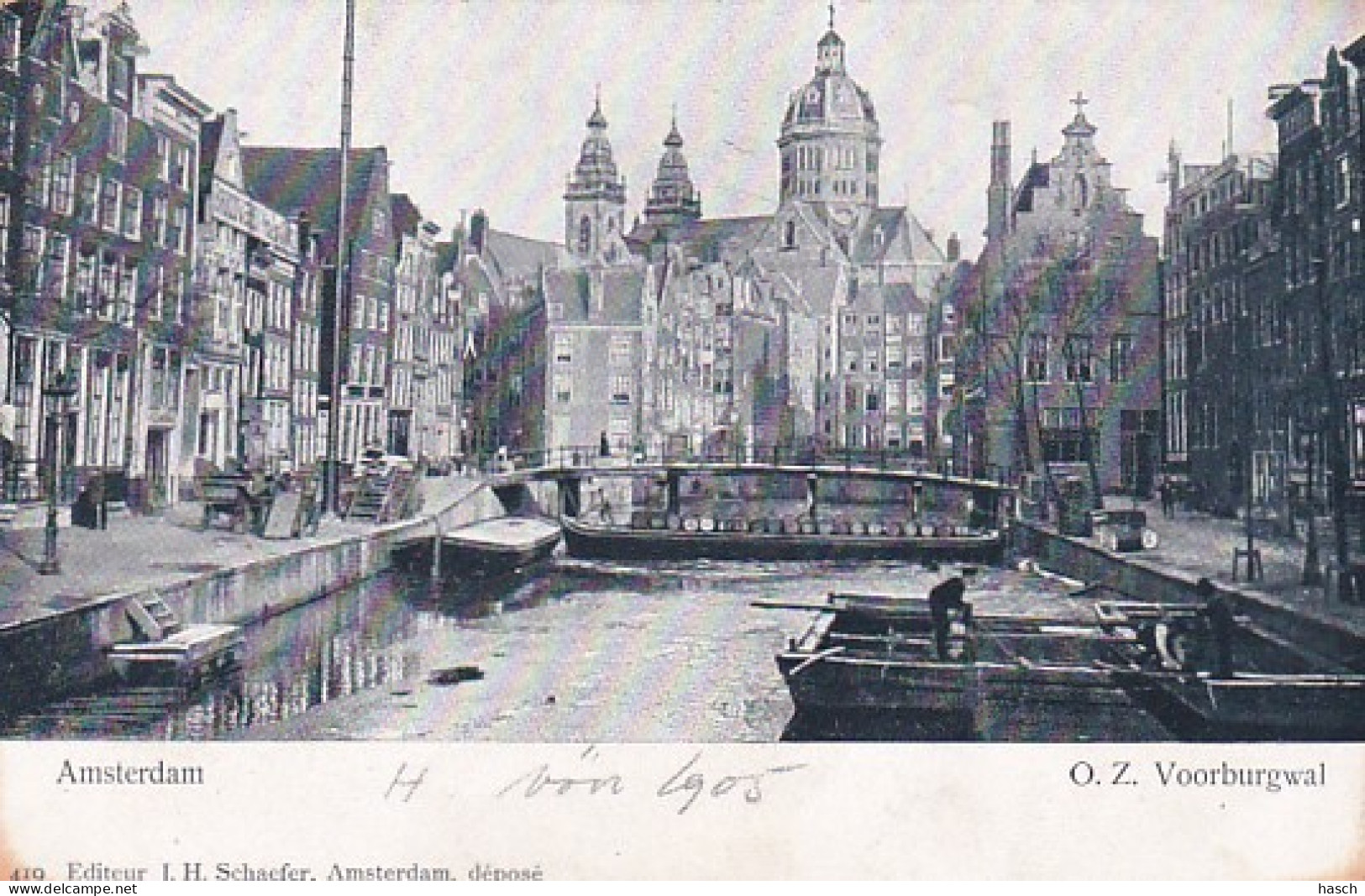 481919Amsterdam, O. Z. Voorburgwal Rond 1900. (zie Hoeken) - Amsterdam