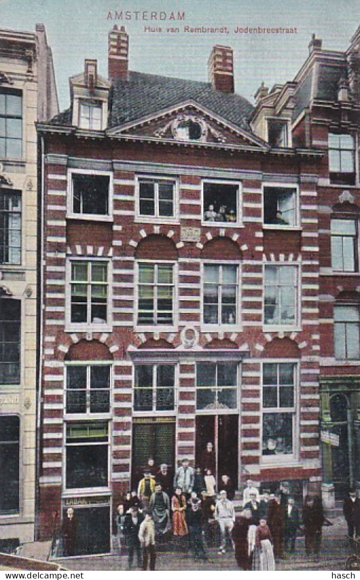 481969Amsterdam, Huis Van Rembrandt, Jodenbreestraat. (poststempel 1906) - Amsterdam