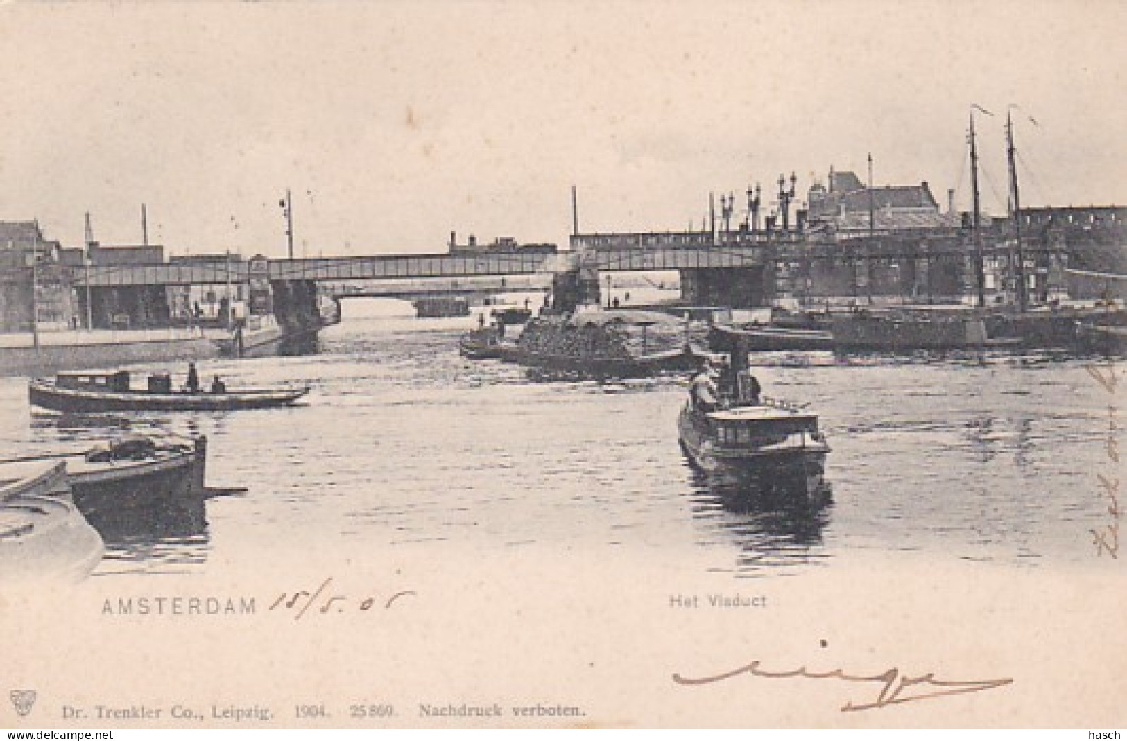 481983Amsterdam, Het Viaduct. (poststempel 1905) - Amsterdam