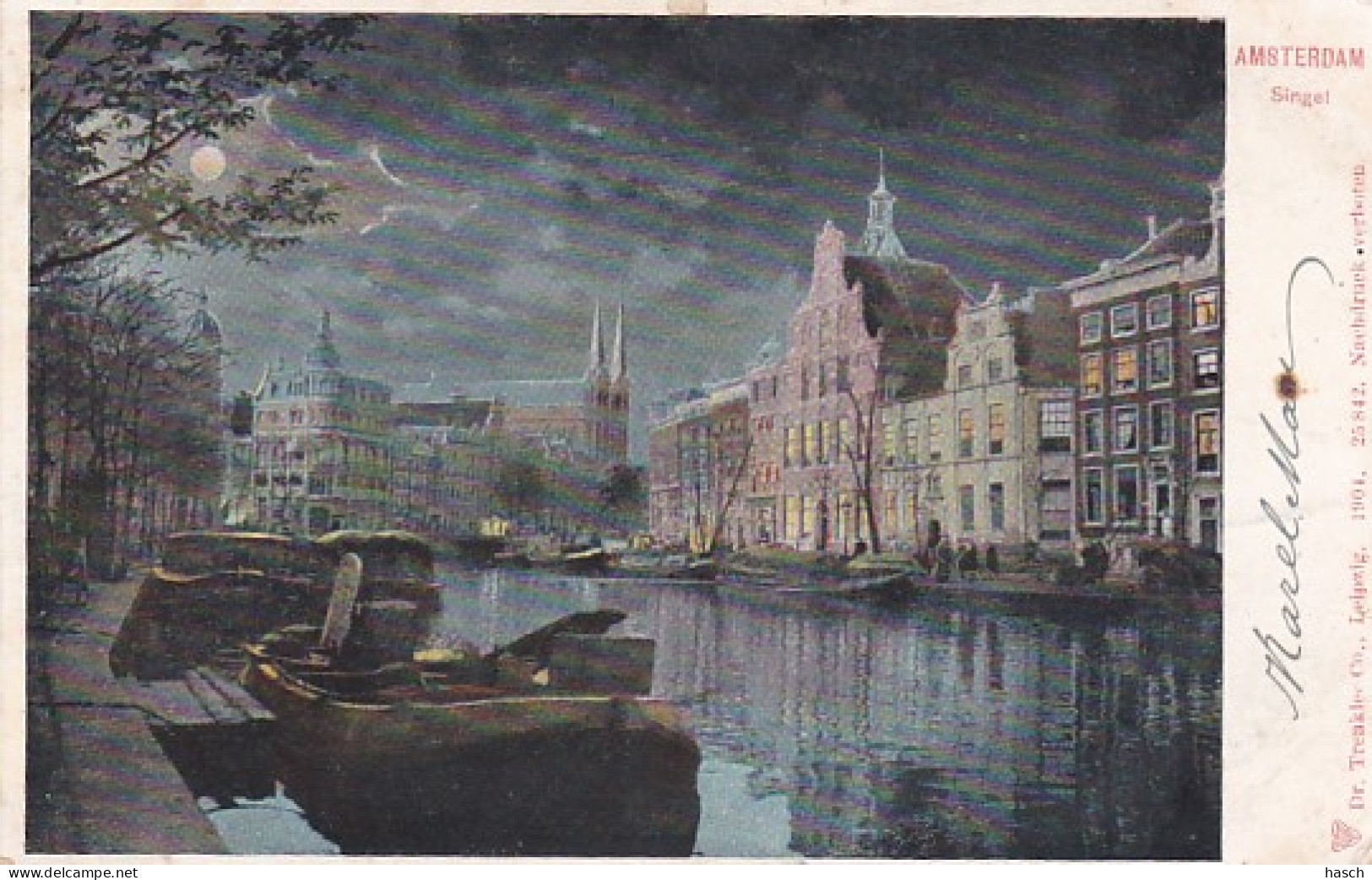 4819109Amsterdam, Singel Bij Avond. 1904. (zie Randen) - Amsterdam