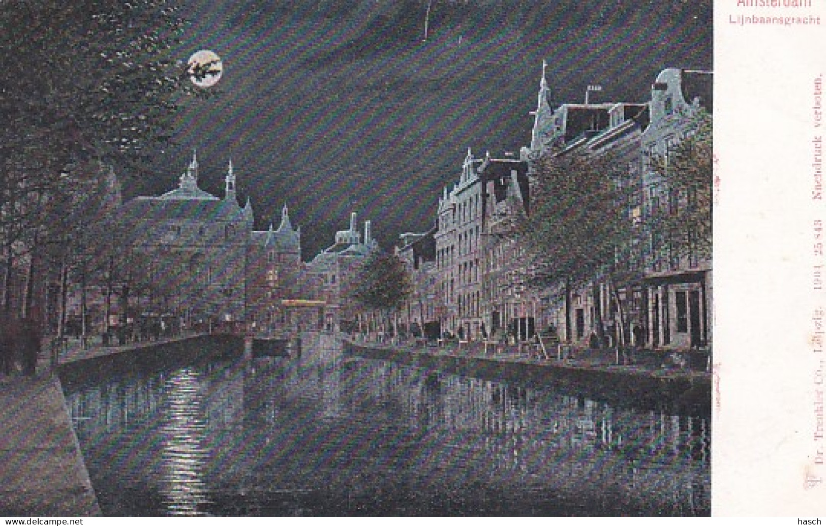 4819110Amsterdam, Lijnbaansgracht Bij Avond. - Amsterdam