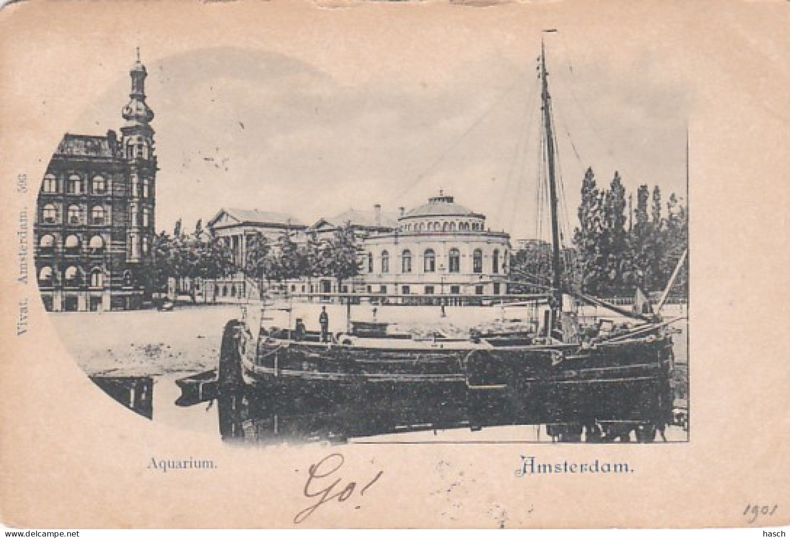 4819126Amsterdam, Aquarium. (poststempel 1901)(zie Achterkant) - Amsterdam