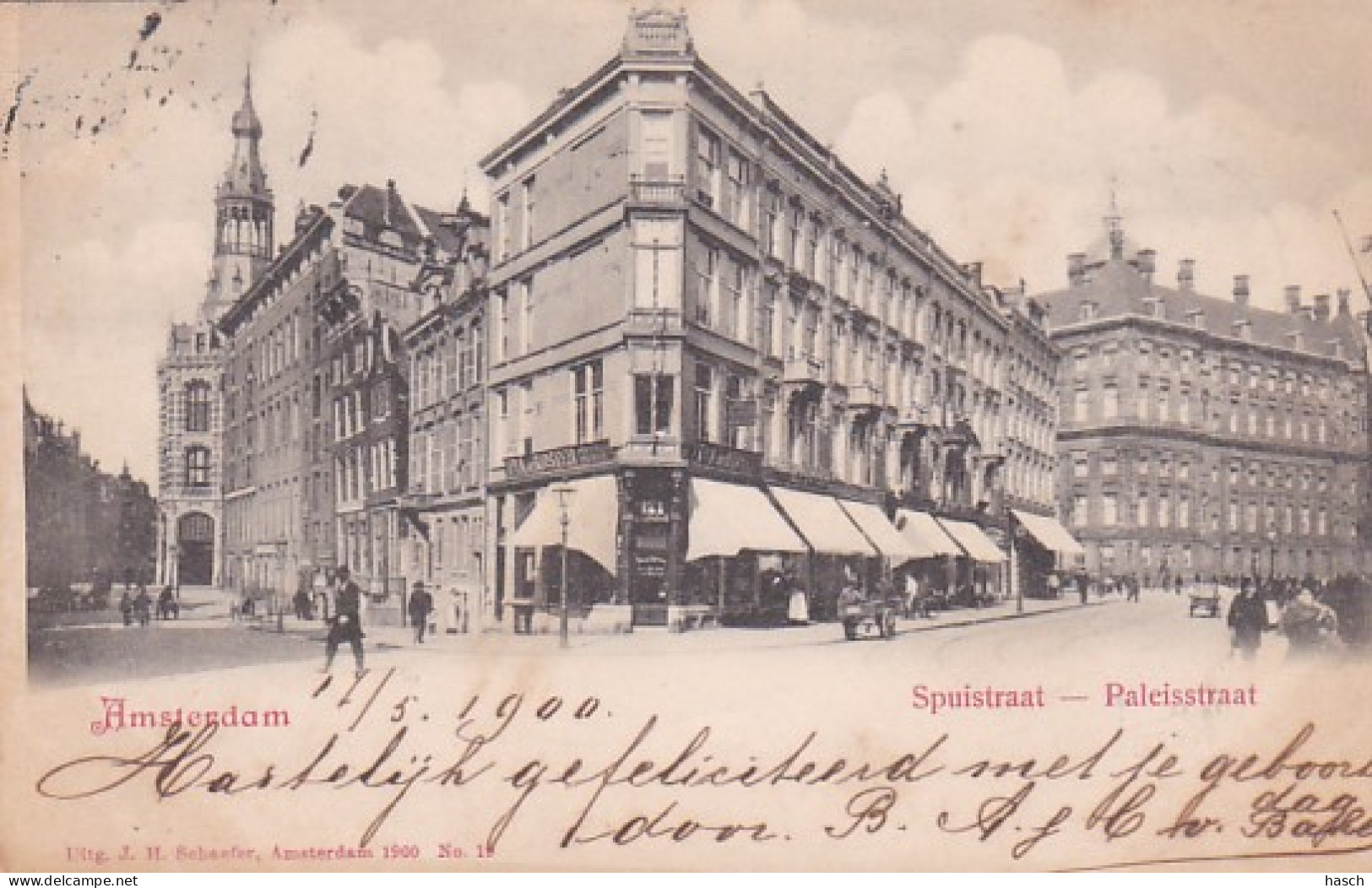 4819132Amsterdam, Paleisstraat. (poststempel 1900) - Amsterdam