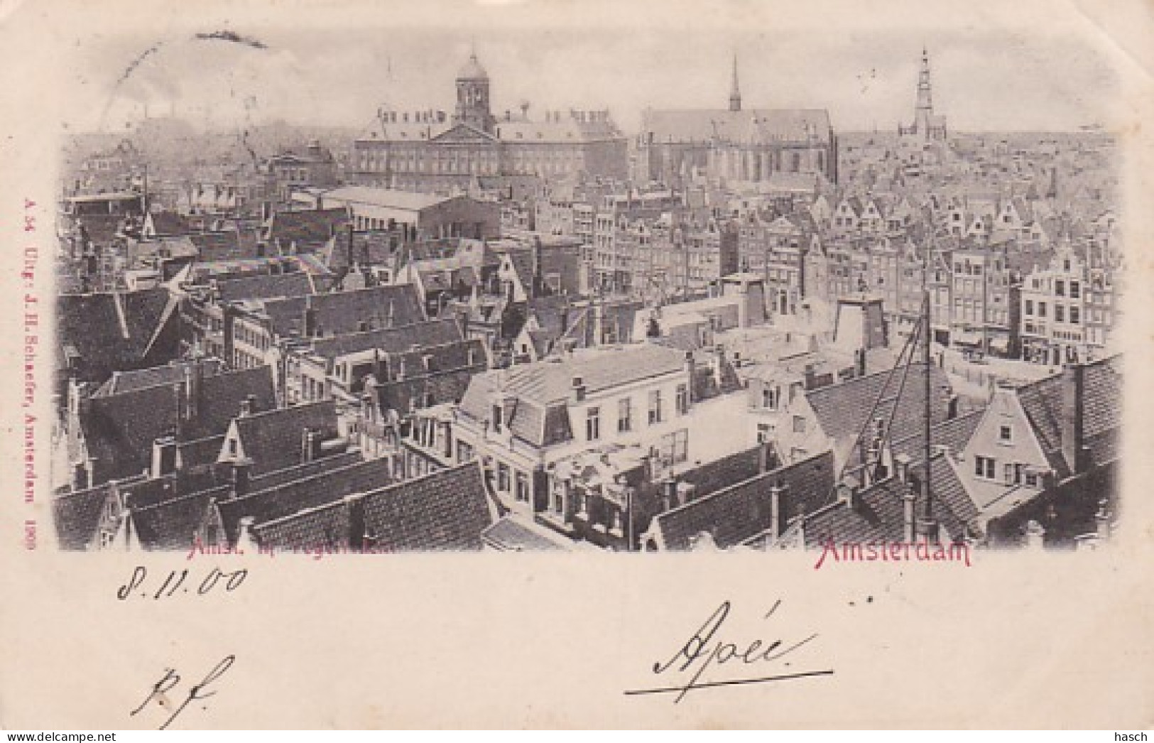 4819144Amsterdam, In Vogelvlucht. 1900. (rechtsboven Een Kleine Vouw) - Amsterdam