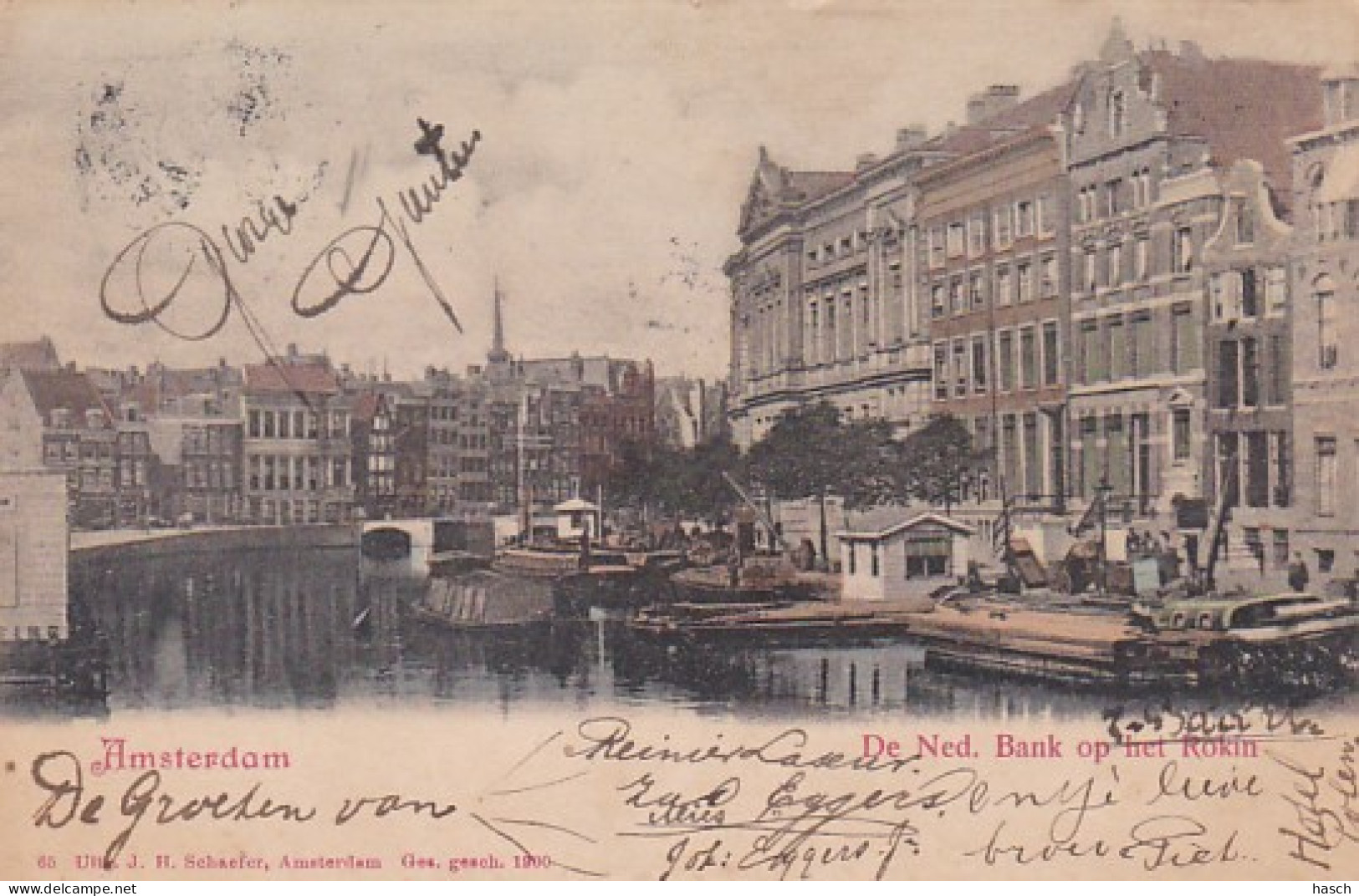 4819145Amsterdam, De Ned. Bank Op Het Rokin. (poststempel 1900) - Amsterdam