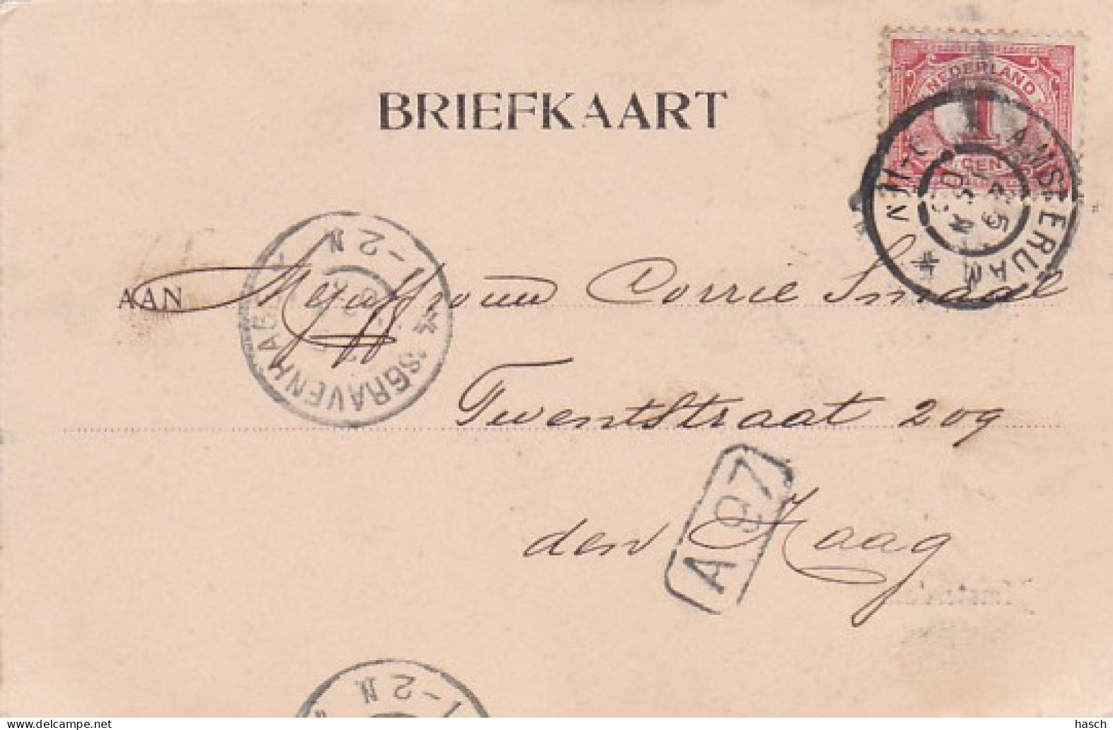 4819149Amsterdam, De Ruijterkade. (poststempel 1903)(minuscule Vouwen In De Hoeken) - Amsterdam