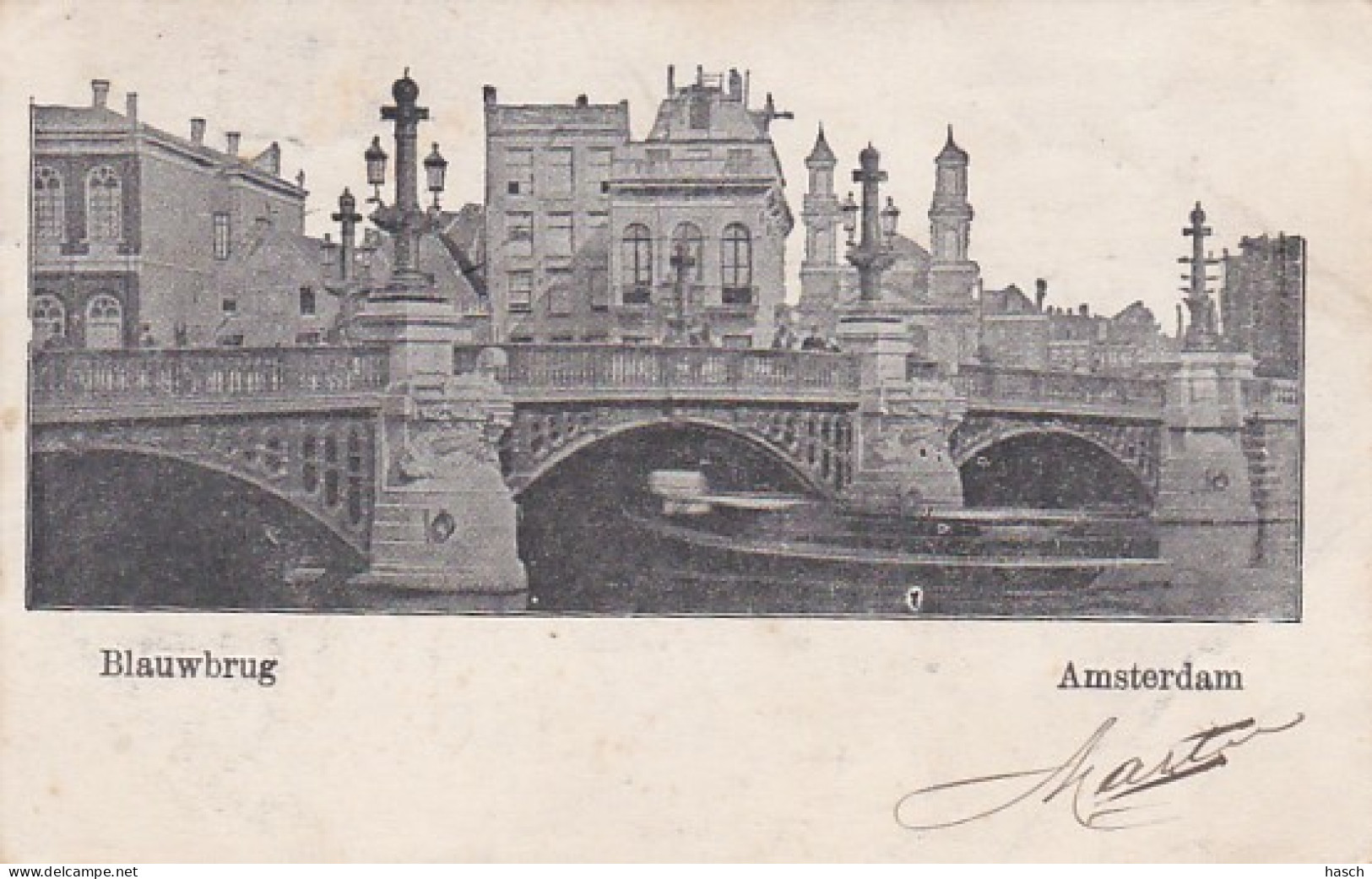 4819151Amsterdam, Blauwbrug. (poststempel 1903)(zie Hoeken En Randen) - Amsterdam