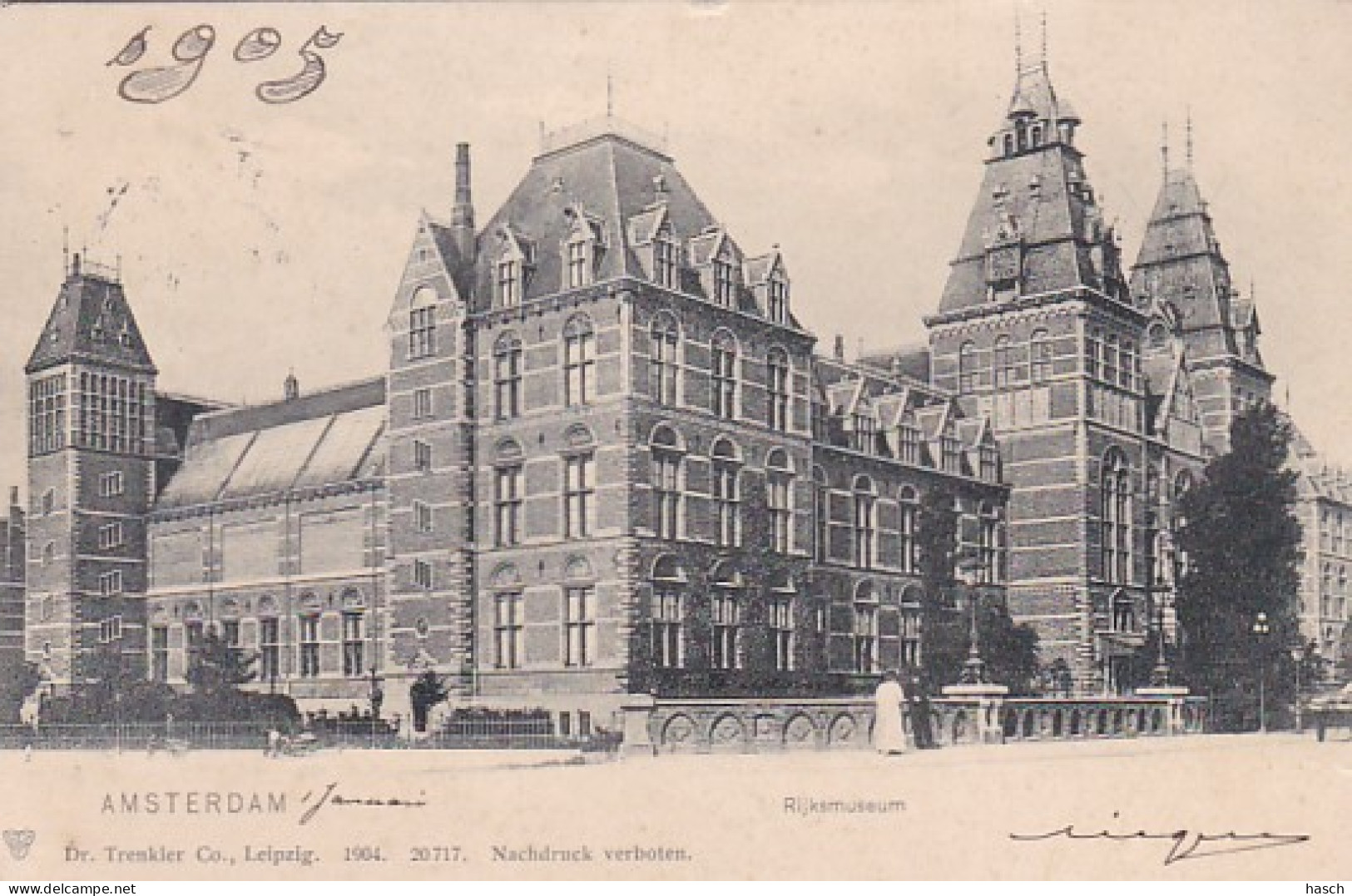 4819164Amsterdam, Rijksmuseum. (poststempel 31 Dec. 1904)(rechtsonder Een Minuscuul Scheurtje) - Amsterdam