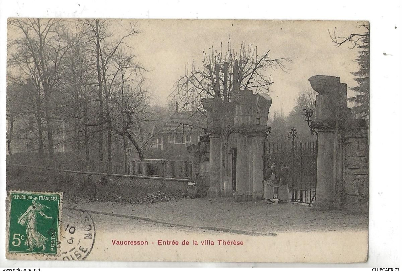Vaucresson (92) : Les Grilles D'entrée De La Villa Thérèse En 1913 (animé) PF - Vaucresson