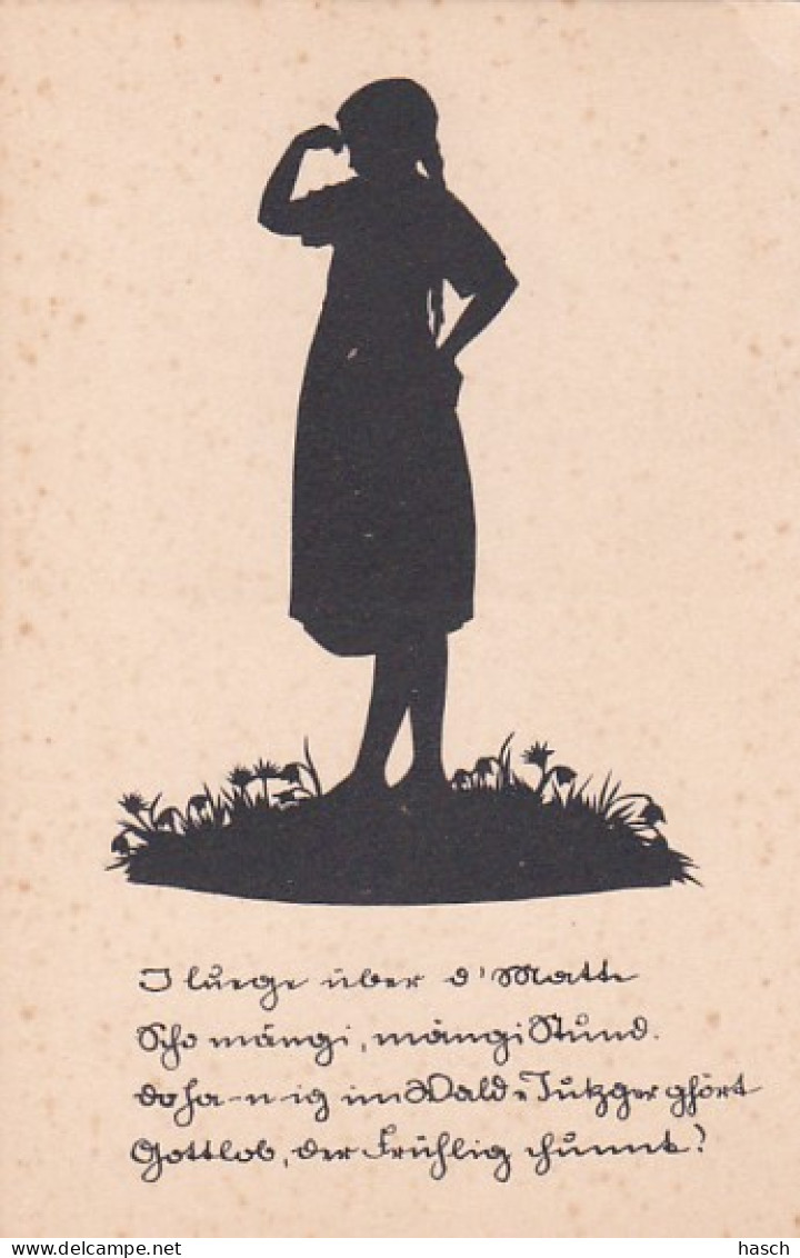 482087Anneliese Zeller. Maientag, (6 Scherenschnitte) - Silhouetkaarten