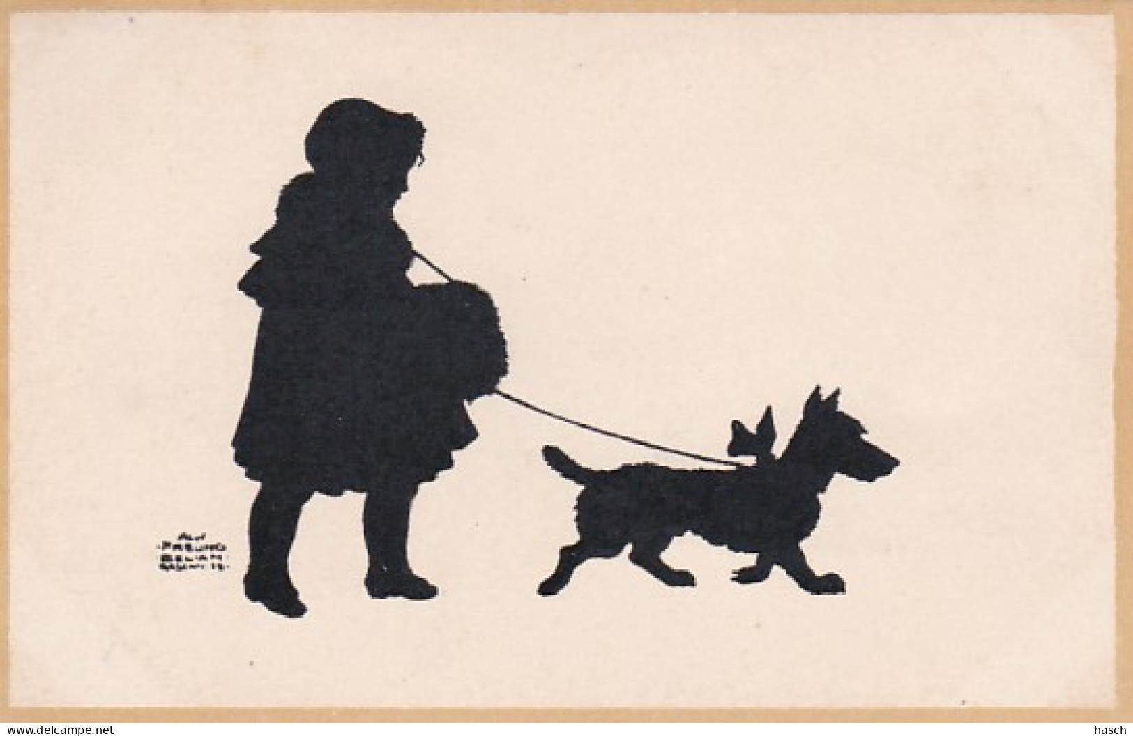 482092Meisje Met Hond.  - Silhouettes