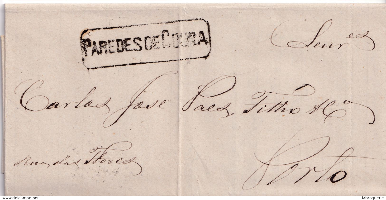 POR - LETTRE DE PAREDES DE COURA À PORTO - 1870 - Poststempel (Marcophilie)