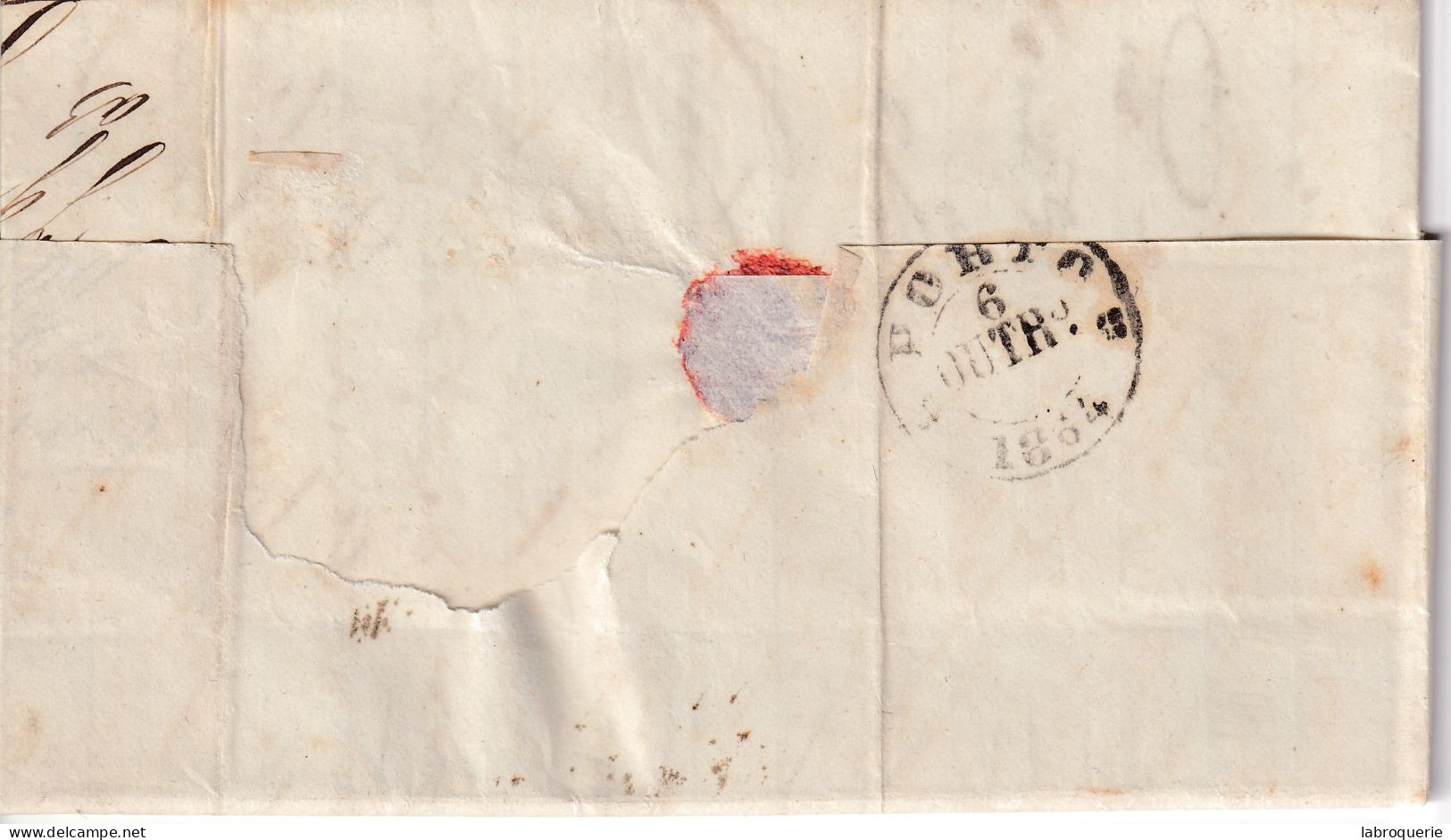 POR - LETTRE DE LOUZA À PORTO - 1864 - Postmark Collection