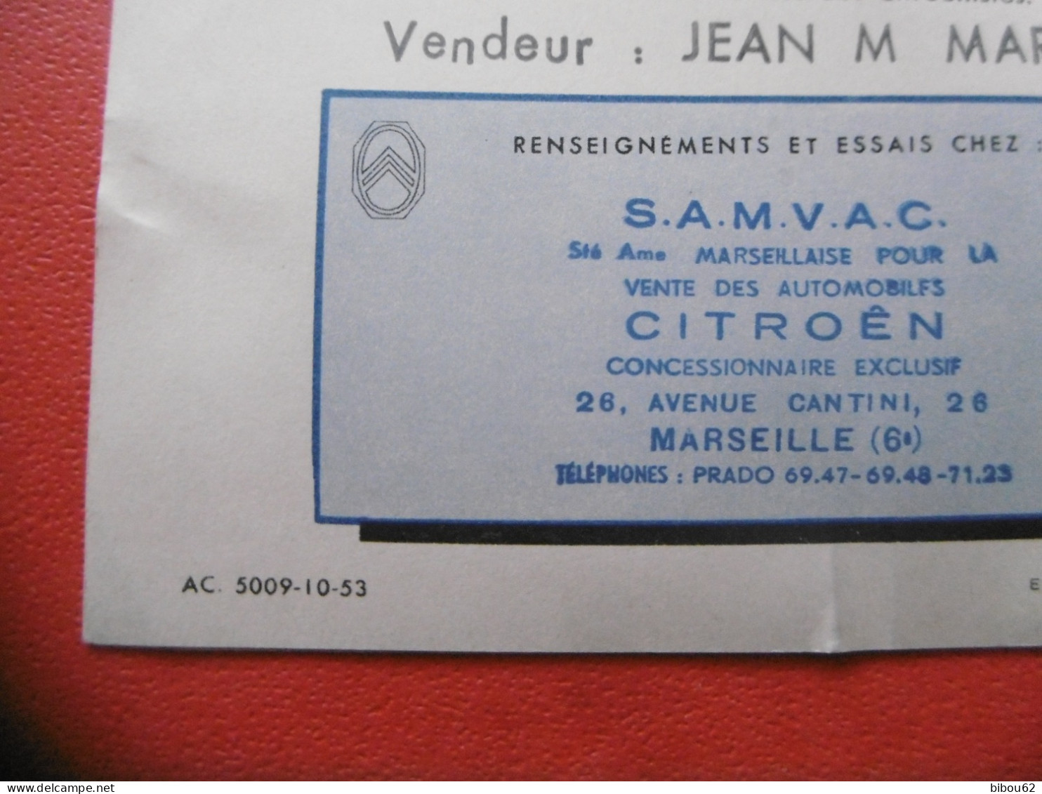 Publicité CITROEN - Traction Avant 11 Legère - AC 5009 - 10 - 53 ( 1953 ) - Trasporti