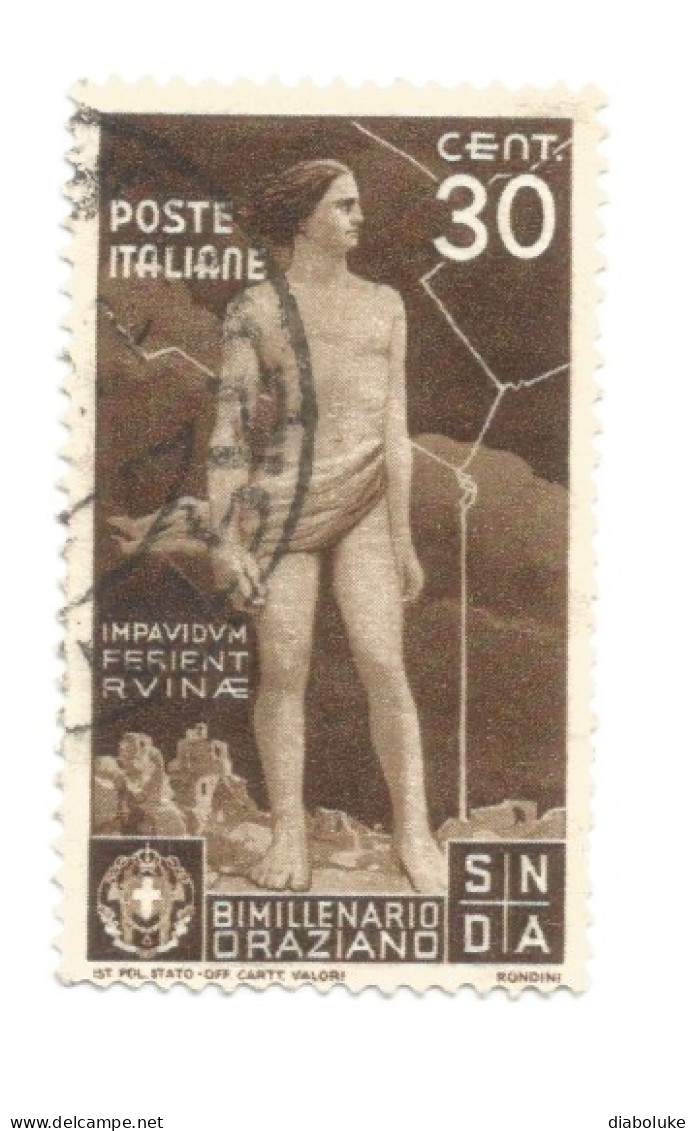 (REGNO D'ITALIA) 1936, BIMILLENARIO ORAZIANO CON POSTA AEREA - Serie Di 13 Francobolli Usati, Annulli Da Periziare - Oblitérés