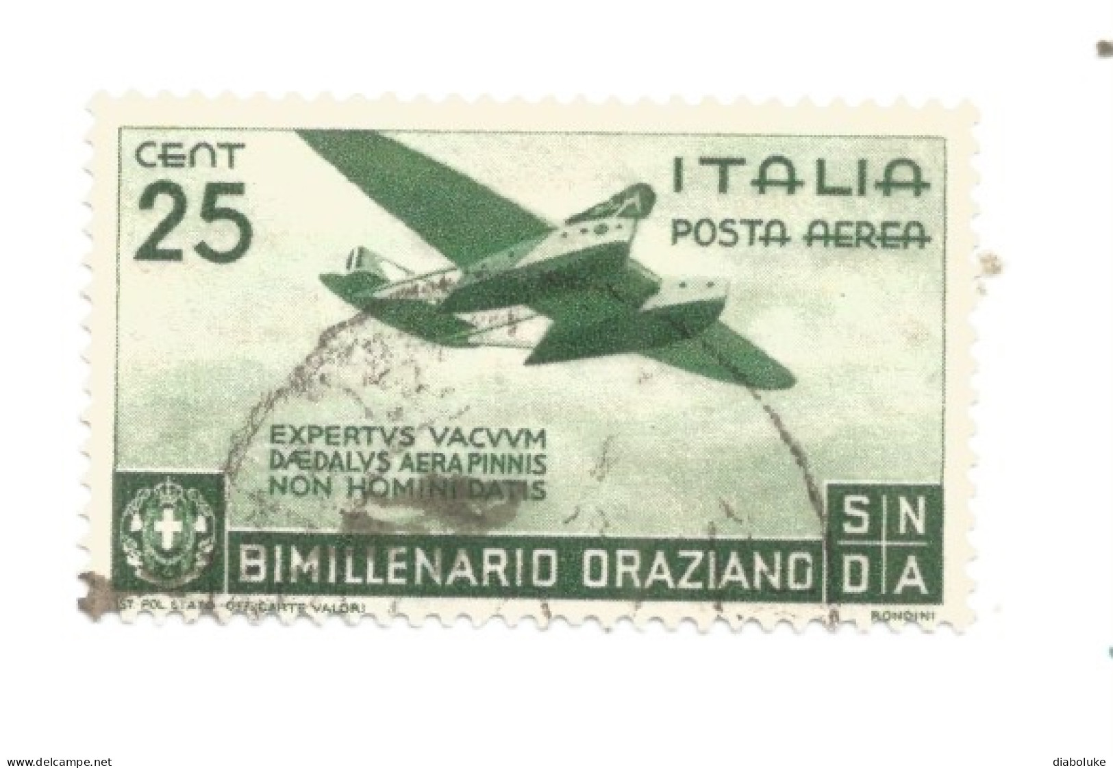 (REGNO D'ITALIA) 1936, BIMILLENARIO ORAZIANO CON POSTA AEREA - Serie di 13 francobolli usati, annulli da periziare