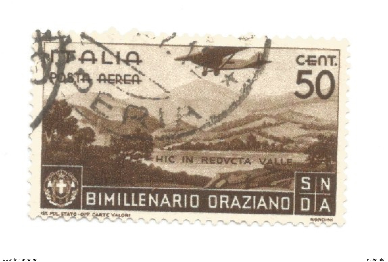 (REGNO D'ITALIA) 1936, BIMILLENARIO ORAZIANO CON POSTA AEREA - Serie di 13 francobolli usati, annulli da periziare