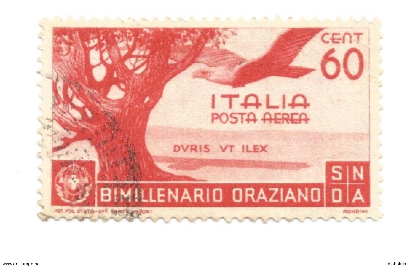 (REGNO D'ITALIA) 1936, BIMILLENARIO ORAZIANO CON POSTA AEREA - Serie di 13 francobolli usati, annulli da periziare