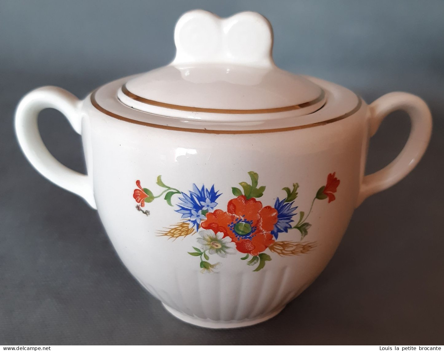 Sucrier En Semi Porcelaine De LUNEVILLE, Blanc Et Petites Fleurs - Andere & Zonder Classificatie