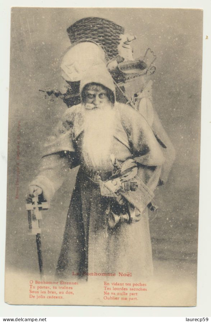 Carte Fantaisie -le Bonhomme NOEL - Phototypie BERGERET - Bergeret