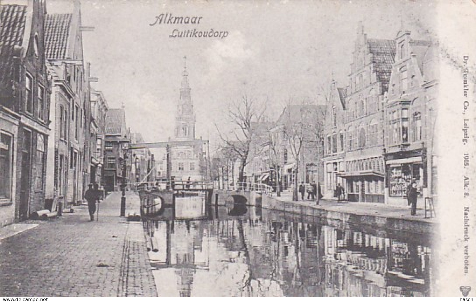 4821138Alkmaar, Luttikoudorp. Rond 1900)(kleine Beschadigingen In De Hoeken En Randen, Bruine Vlekken) - Alkmaar