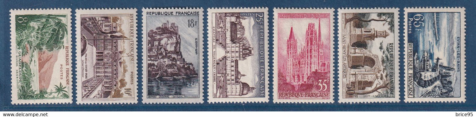 France - YT Nº 1125 à 1131 ** - Neuf Sans Charnière - 1957 - Nuevos